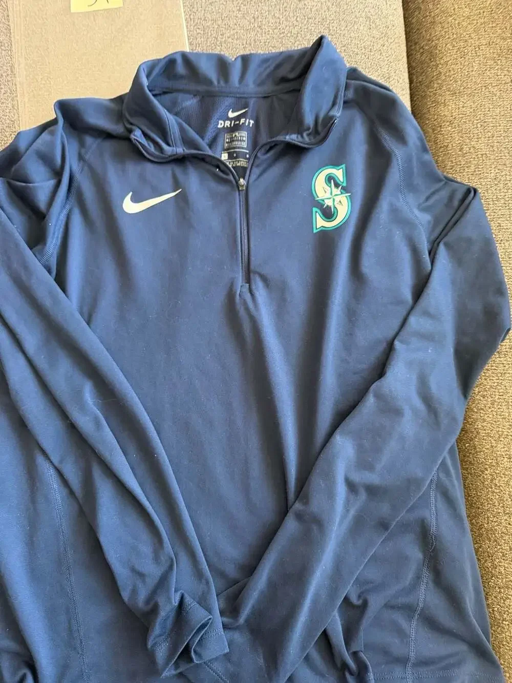 Nike Seattle Mariners MLB Dri-FIT 1/4 Zip Pullover Jacket Navy Blue Men's Size L